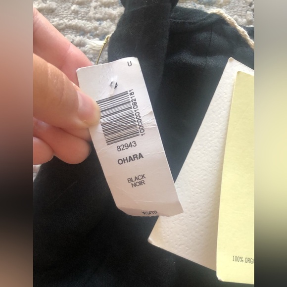 NWT Wilfred Aritzia Ohara Cami Top 100% Organic Linen Bustier XS Black - Picture 7 of 8